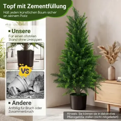 2 piese Cedru artificial 90 cm Planta de arta in oala Dekoflanze Realistic cu stema PE