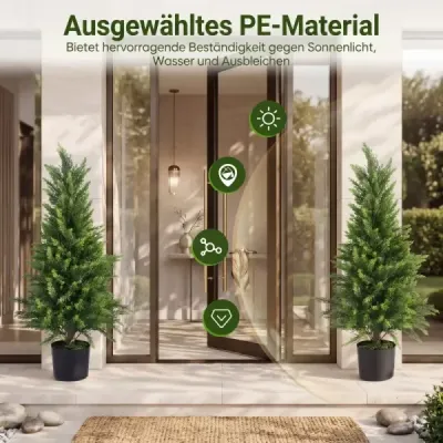 2 piese Cedru artificial 90 cm Planta de arta in oala Dekoflanze Realistic cu stema PE