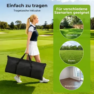 Joc de golf net practică de golf net cu disc țintă părţi laterale pliabile & podea net 326 x 305 x 225 cm
