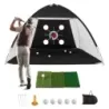 Plasă de formare golf cu mat impact Set net de golf cu tinta disc 5 bile Ancore de tea &amp; podea 314 x 179 x 199 cm