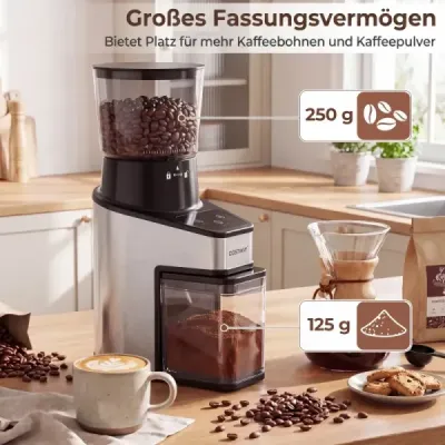 Polizor electric de cafea cu polizor de con Espresso moara cu 60 grad de măcinare 1-60S timer și 1-8 cupe