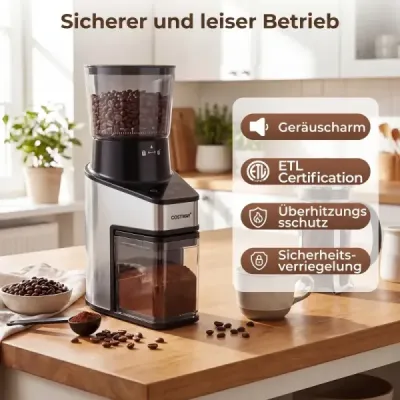 Polizor electric de cafea cu polizor de con Espresso moara cu 60 grad de măcinare 1-60S timer și 1-8 cupe