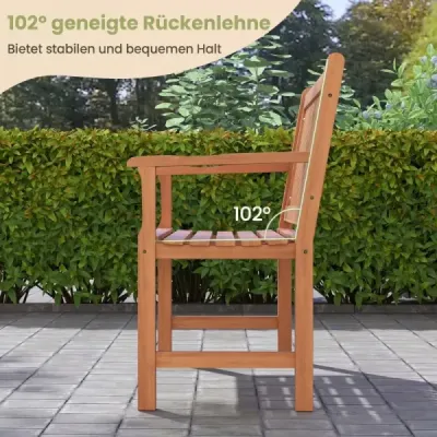 Banc de gradina cu backrest ergonomic pana la 300 kg incarcat 115 x 53.5 x 89 cm