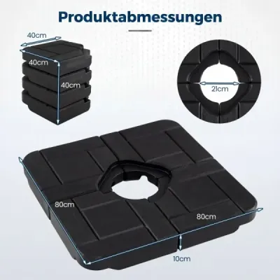 4 părți ecran stand greutate ecran rezistentă la vreme pentru ecran lumina cu mâner greutate ecran lumina HDPE negru