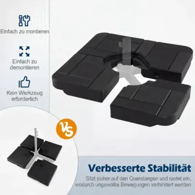 4 părți ecran stand greutate ecran rezistentă la vreme pentru ecran lumina cu mâner greutate ecran lumina HDPE negru