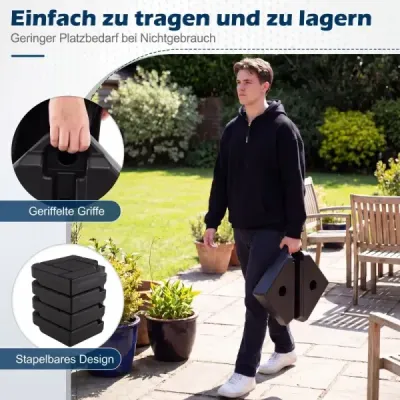 4 părți ecran stand greutate ecran rezistentă la vreme pentru ecran lumina cu mâner greutate ecran lumina HDPE negru