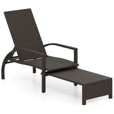 Canapeaua de grădină Sun Lounger cu backrest reglabil de 6 ori și backrest