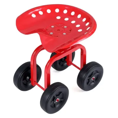 Set de lucru cu roți cu roți cu 360 ° Scaun și înălțime reglabilă roșu