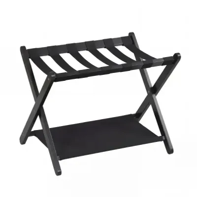 Suport de bagaje cu 2 rafturi 67 x 46 x 52 cm Negru