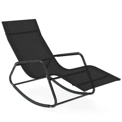 Scaun balansoar ergonomic din material respirabil 143 x 57 x 86 cm Negru