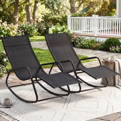 Scaun balansoar ergonomic din material respirabil 143 x 57 x 86 cm Negru