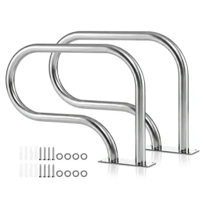2 Set Pool Handrail 82,5 x 57 cm Piscină din oțel inoxidabil Mâner de securitate pentru piscină până la 180 kg Loadable