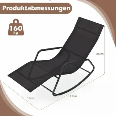 Scaun balansoar ergonomic din material respirabil 143 x 57 x 86 cm Negru