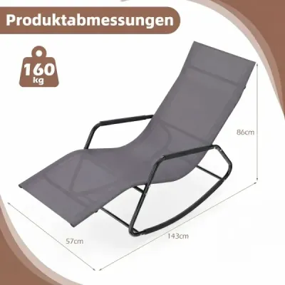 Scaun balansoar ergonomic din material respirabil 143 x 57 x 86 cm gri