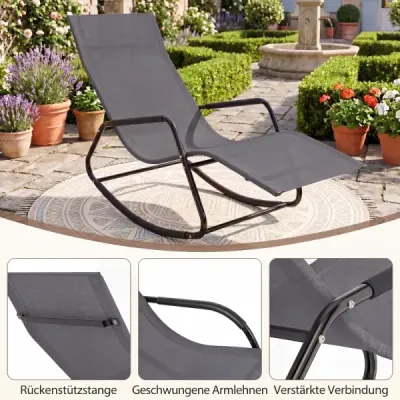 Scaun balansoar ergonomic din material respirabil 143 x 57 x 86 cm gri