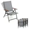 4 Set Scaune de gradina cu backrest reglabil 5 scaune pliabile balcon de până la 150 kg gri