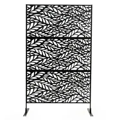 Grădină 122 x 198 cm Freestanding camera separator din oţel galvanizat Negru