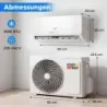 Split aer condiţionat 9000 BTU 3.4kW Invertor Aer conditionat cu functie de incalzire Aer conditionat cu WiFi &amp; App