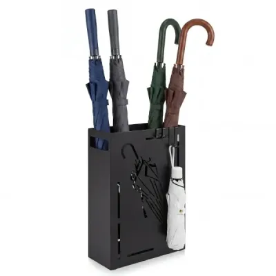 Stand umbrela metalica suport umbrela rectangular cu vas detașabil de colectare a apei Black