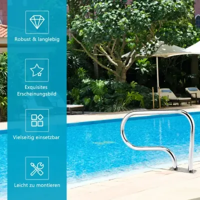 Set din otel inoxidabil 304 piscina handrail piscina scara handrail bord scara cu placa podea