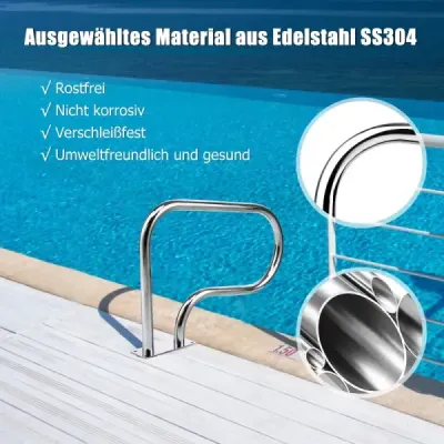 Set din otel inoxidabil 304 piscina handrail piscina scara handrail bord scara cu placa podea