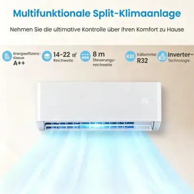 12000 BTU (34 kW) sistem mini-split de aer condiționat A++ Aer condiţionat eficient din punct de vedere energetic cu sistem de pompe de căldură White
