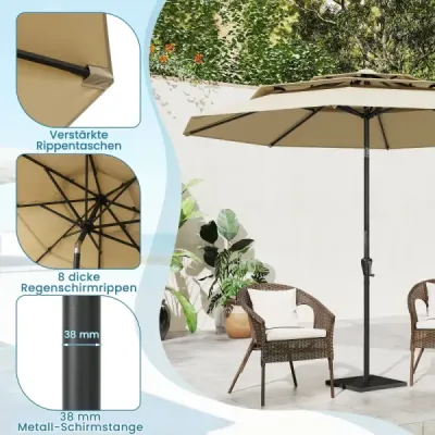 parasolar 3 etaje cu manivela paraşuta de grădină Windproof