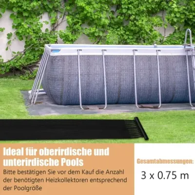Set de incalzitor de piscina colector solar 300 x 75 cm din plastic rezistent la UV