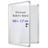 Lockable showcase Infobox cu perete spate magnetic si inregistrabil 60 x 45 cm argintiu