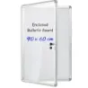 Lockable showcase Infobox cu perete spate magnetic și recordabil 84 x 54 cm argintiu