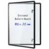 Lockable showcase Infobox cu perete spate magnetic și recordabil 90 x 65 cm negru