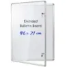 Lockable showcase Infobox cu perete din spate magnetic și recordabil 90 x 65 cm argintiu