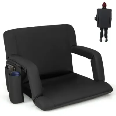Scaun stadion pliabil Scaun stadion tapițat cu 6 ori backrest reglabil Negru