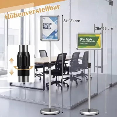 Infostand A4 81 Stand poster turnable cu baza de argint fillable