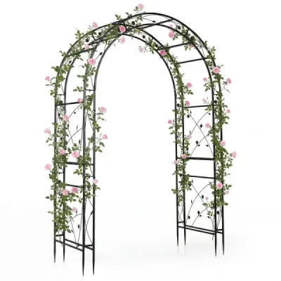 Roz arc de metal acoperite cu pulbere Anchorage Stable Garden arc 138 x 59 x 213 cm
