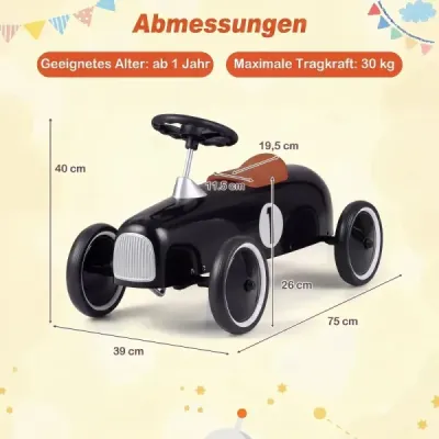 Vintage metal alunecare auto pentru sugari de la 18 luni