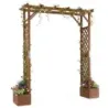 Arca gradina de lemn cu 2 cutii de plantare Rosenbogen cu Rankgitter 208 x 55 x 220 cm