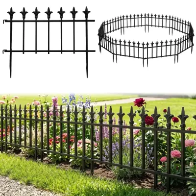 Gard de grădină decorative din metal inoxidabil 56 x 44 cm negru