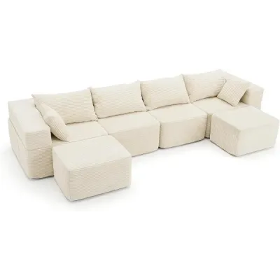 Cordsofa modulară U-shape/L-shape Modern colț canapea cu capac detașabil 333 × 150 × 58 cm