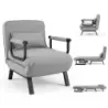 Scaun de dormit cu funcție de pat canapea extensibil pat cu backrest reglabil gri lumina