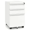 Metal Lockable Rolling Container cu 3 sertare &amp; Caz de inregistrare alb