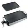 1500 W Elektrischer Tischgrill mit Wendbarer Vielseitiger Grillplatte 41 × 25 cm Schwarz