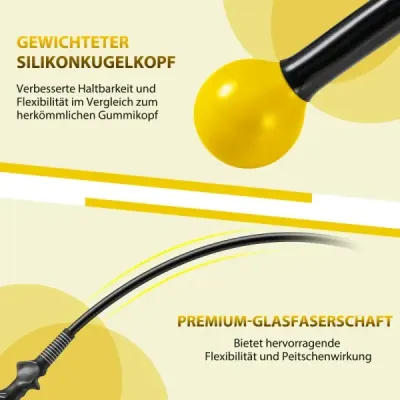 2er Set 120cm Golfschwungtrainer-Hilfe mit Gewichts-Kopf Golf Trainingshilfe Schwungtrainer Gelb