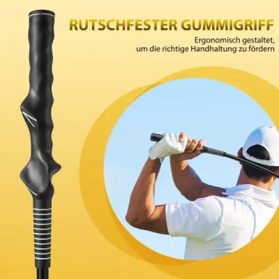 2er Set 120cm Golfschwungtrainer-Hilfe mit Gewichts-Kopf Golf Trainingshilfe Schwungtrainer Gelb
