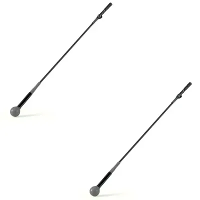 2er Set 120cm Golfschwungtrainer-Hilfe mit Gewichts-Kopf Golf Trainingshilfe Schwungtrainer Grau