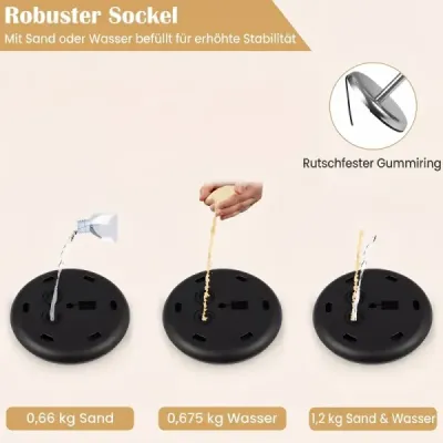 2er Set Infoständer A4 81–131 cm Höhenverstellbarer Menükartenhalter Drehbar mit Befüllbarem Sockel Silber