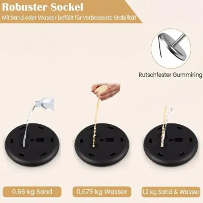 2er Set Infoständer A3 87–137 cm Höhenverstellbarer Menükartenhalter Drehbar mit Befüllbarem Sockel Silber