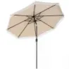 Parasolar 270 cm Paraşută de grădină cu manivelă &amp; Neige Function Paraşută Balcon Bej