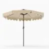 Parasol 270 cm cu Led Solar Lighting Windproof Market Parasol cu 8 coaste de bej