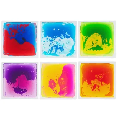 Sensorische Bodenfliesen 30 x 30 cm 6 Stück Flüssige & Ungiftige Sensorik Matten Mehrfarbig